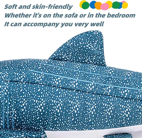 Miniatura 4 de FRANKIEZHOU Peluche de tiburón ballena gigante de simulación, animal de peluche, juguete suave, juguete de peluche, juguetes de peluche, juguetes