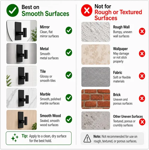 Miniatura 7 de 8 ganchos para toallas resistentes para colgar, ganchos adhesivos de pared con tiras extraíbles, adhesivos sin daños, para exteriores, para baños