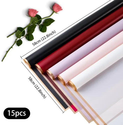 Miniatura 4 de BWLOIES Papel de Envoltura de Flores para Ramos, Papel de Envoltura Floral Impermeable, Envoltura de Flores de Papel Coreano, Papel de Envoltura