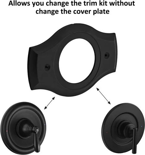 Miniatura 7 de Renovation - Placa de ducha para actualizaciones de ducha de 2 o 3 manijas a 1 mango, negro mate