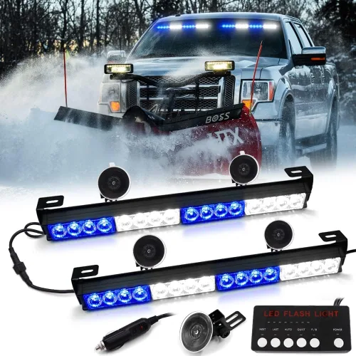 Miniatura 15 de Ediors barra de luces led de 16 pulgadas y 7 funciones, luz de emergencia, de advertencia para tráfico, luz de led estroboscópica con soportes