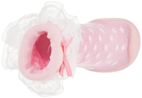 Miniatura 10 de Nuby Snekz - Zapatos cómodos de suela de goma para primeros pasos, lunares rosados, talla S, 7-14 meses