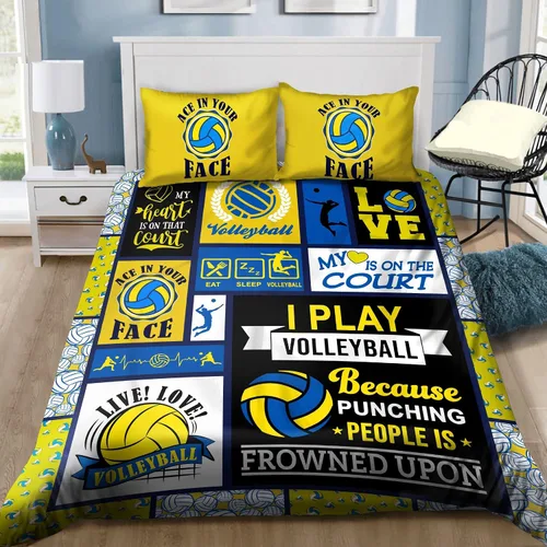 Miniatura 8 de Juego de ropa de cama de voleibol, edredón de microfibra para deportes, voleibol, tamaño King, Queen, individual, decoración para el hogar