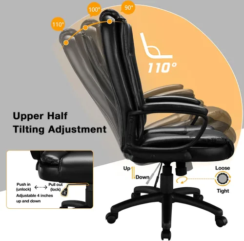 Miniatura 6 de OFIKA Silla de oficina, silla de escritorio para computadora para juegos, cojín ergonómico de respaldo alto, soporte lumbar con ruedas, cómodo
