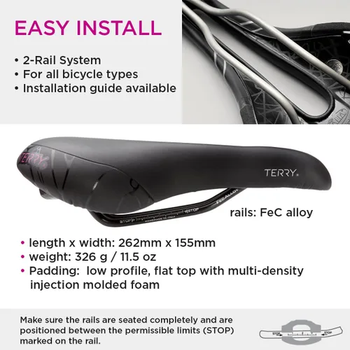 Miniatura 4 de Terry Butterfly Cromoly - Asiento de bicicleta para mujer - Flexible y cómodo - Funda Dura-Tek
