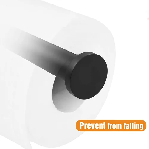 Miniatura 4 de HITSLAM Soporte de papel higiénico negro mate, soporte de rollo de papel higiénico autoadhesivo de acero inoxidable para baño