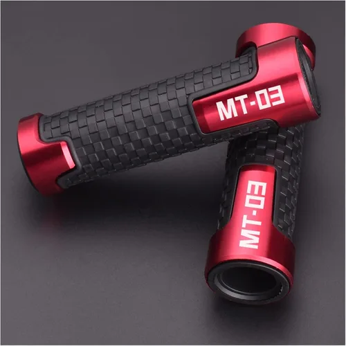 Empuñaduras de manillar de motocicleta de 22/0.945 in empuñaduras de manillar de motocicleta CNC de goma para Yamaha MT03 MT 03 MT-03 Accesorios