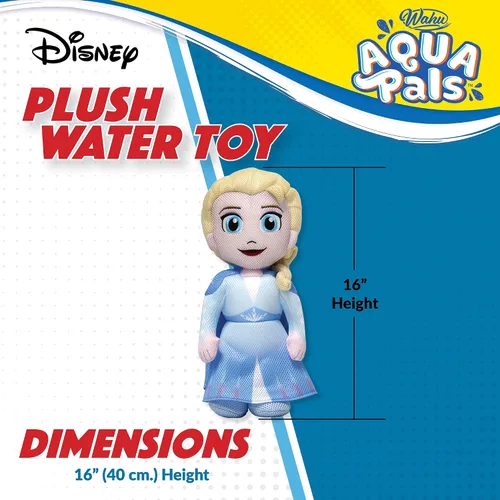 Miniatura 7 de Wahu Aqua Pals Disney Classic Elsa - Juguete de peluche de agua para niños a partir de 2 años, de secado rápido, impermeable, juguete de peluche