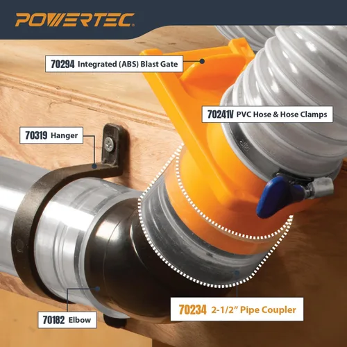 Miniatura 6 de POWERTEC 70234 2-1/2" Acoplamiento de Tubería, Transparente Acoplador de tubo transparente de 2-1/2