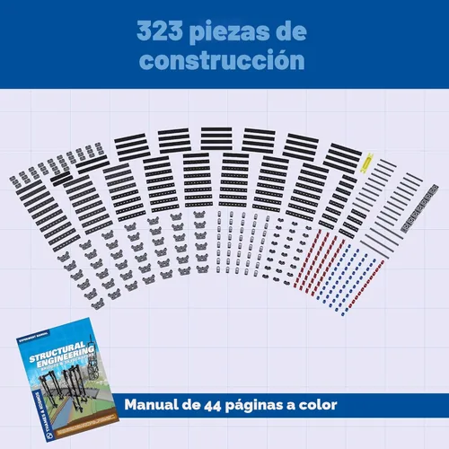 Miniatura 3 de Thames & Kosmos Ingeniería Estructural: Puentes y Rascacielos Kit de Ciencia e Ingeniería Construir 20 modelos Aprende sobre fuerza, carga