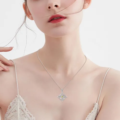 Miniatura 65 de YAFEINI Collar con dije de nudo de bruja de plata de ley, amuleto de bruja de cruz celta, regalo para mujer