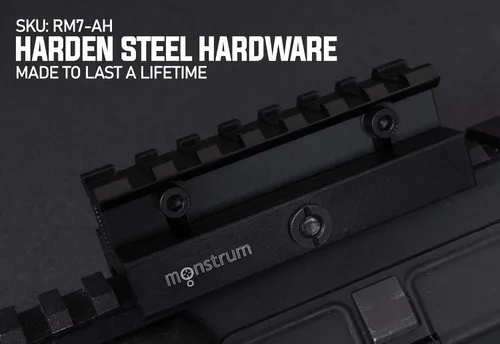 Miniatura 3 de Monstrum Lockdown Series - Soporte elevador Picatinny de altura ajustable con liberación rápida 3.5 pulgadas