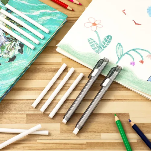 Miniatura 8 de 12 Piezas Bolígrafo Borrador Mecánico Retráctil a Granel Recambio de Borrador Mecánico Retráctil en Barra para Regalos de Maestros Pintura Escritura
