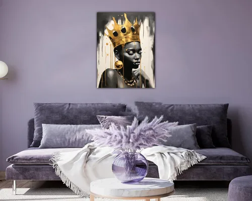 Miniatura 94 de Arte de pared afroamericano, decoración de rey y reina bailarín negro para sala de estar, arte de pareja de amor negro para dormitorio, lienzo