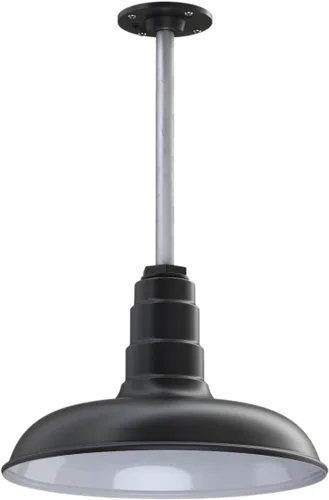Miniatura 75 de Steel Lighting Co. Malibu - Lámpara colgante Montaje en techo Domo de 14 pulgadas vástago de 12 pulgadas Estilo de granja de acero Rojo