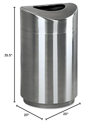Miniatura 5 de Rubbermaid Commercial Products Executive Series Eclipse - Bote de basura abierto, 30 galones, acero inoxidable, 30 galones, contenedor de basura