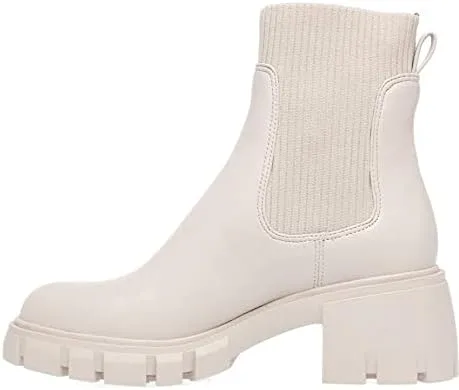 Miniatura 6 de Botines con elástico al tobillo y plataforma para mujer, tacón ancho, suela de lengüeta, antideslizantes, cómodos botines tipo Chelsea