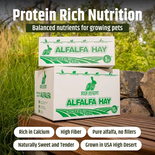 Miniatura 2 de High Desert Heno de alfalfa, alimento de hojas blandas rico en proteínas para animales jóvenes en crecimiento, alimento natural para conejos y heno
