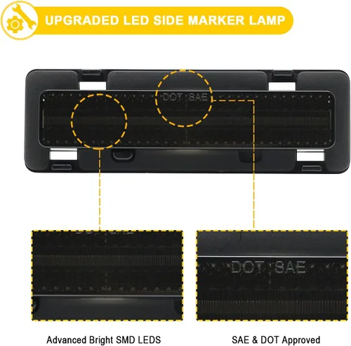 Miniatura 4 de R&F Auto Luz de Marcador Lateral LED Ahumada de Repuesto para Camaro (1982-1992) LT, RS, Sport, Iroc-Z, Z28 Cupé Convertible Faros de Marcador