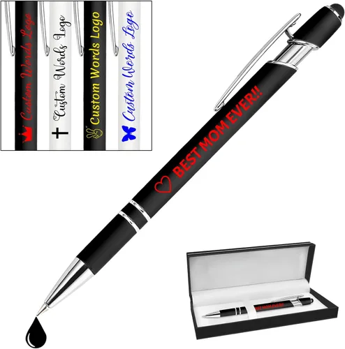 Bolígrafo personalizado con nombre, bolígrafo personalizado, logotipo, tinta negra suave, regalo personalizado para mujeres, hombres, negocios,
