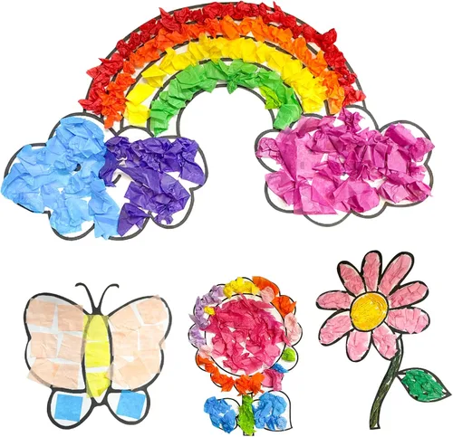 Miniatura 5 de Cuadrados de papel de seda – 1 x 1 pulgada para artes y manualidades – 3000 piezas en 30 colores surtidos, cuadrados de mosaico de tejido arcoíris