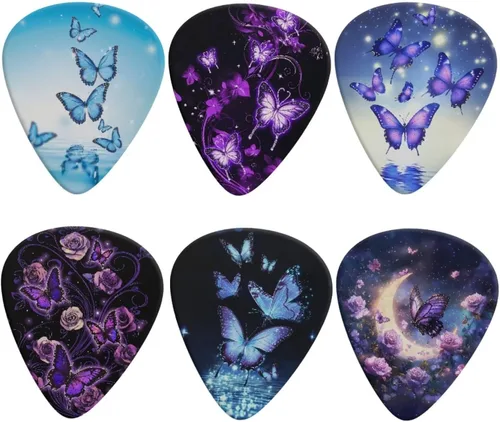 Miniatura 9 de KEIAHUAN Cool Skull - Púas de guitarra – Plectros triángulos clásicos para bajos, guitarras acústicas y eléctricas – Púas pesadas para guitarristas