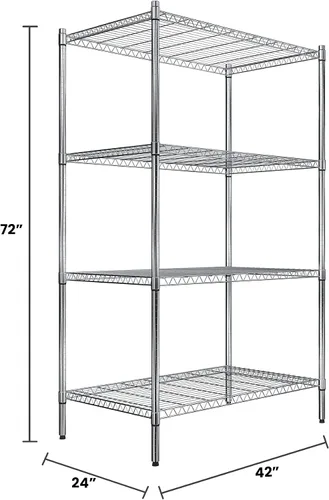 Miniatura 2 de Estantería de caños de 4 niveles con acabado de cromo de Quantum Storage Systems, Cromado, 1