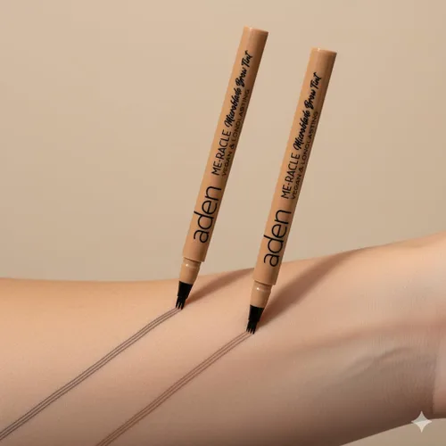 Miniatura 6 de aden Pluma de cejas Microblading - Lápices de cejas impermeables para mujeres - Lápiz de cejas negro de larga duración - Punta de triple trazo