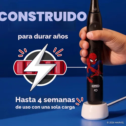 Miniatura 7 de Oral-B iO Kids Limitada Cepillo de dientes eléctrico recargable, Spiderman con 1 Cabezal de Cuidado Suave - Sensor Automático de Presión