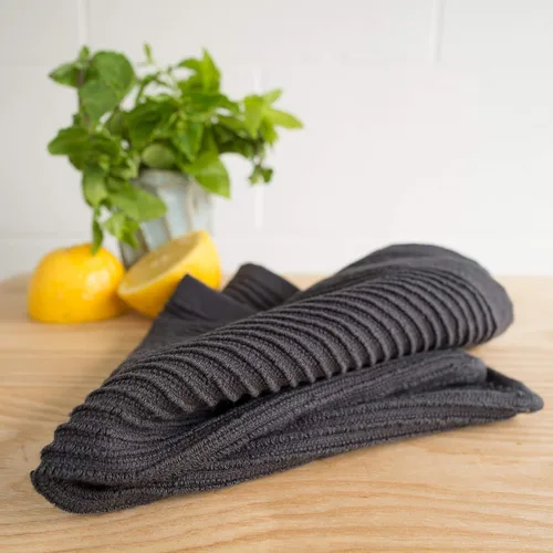 Miniatura 6 de Now Designs Ripple - Juego de 4 paños de cocina, color negro