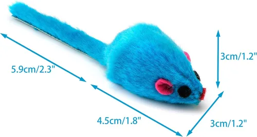 Miniatura 5 de CHIWAVA 36PCS 4.1 '' Peludo Gato Juguete Ratones Sonajero Pequeño Ratón Gatito Juego Interactivo Colores Surtidos