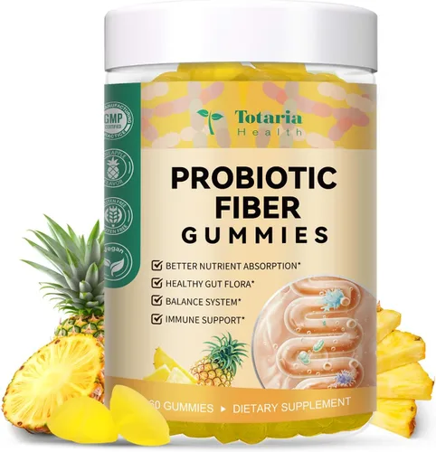 Gomitas de fibra probiótica 9 en 1 para adultos y adolescentes, suplemento de fibra Pro con 5 mil millones de UFC Bacillus Coagulans, cáscara de