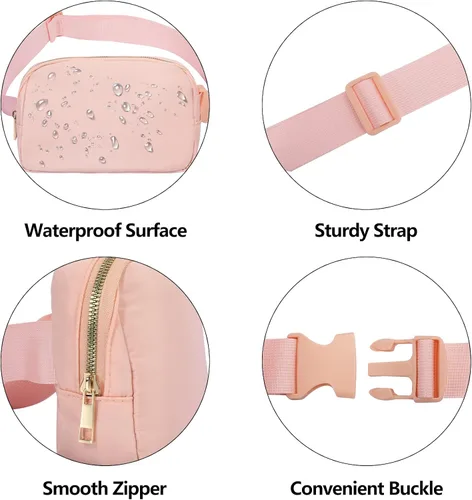 Miniatura 10 de Riñonera cruzada para mujeres y hombres, bolsa para cinturón para senderismo con correa ajustable, riñonera para correr, entrenamiento, deportes