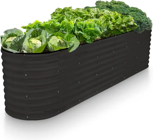 Miniatura 14 de Plant & Plot Camas de jardín elevadas galvanizadas para exteriores/ 8 x 2 × 1 pie Plantador elevado Camas elevadas para jardinería, verduras