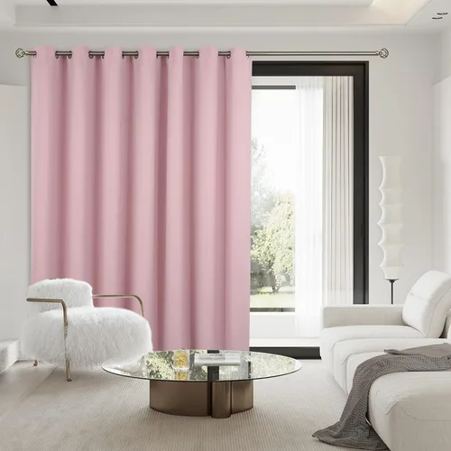 Miniatura 2 de BGment Cortina Oscurecedora para Puerta Corredera, Cortina Divisoria Opaca Ancha para Sala de Estar de 84 Pulgadas de Largo, Cortina Térmica de Rosa