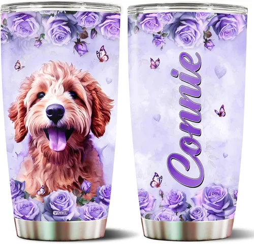 Miniatura 20 de Regalos personalizados de Beagle para mujeres, esposa, hija, mamá, niña, vaso de acero inoxidable aislado de 20 onzas, taza de viaje, taza de café