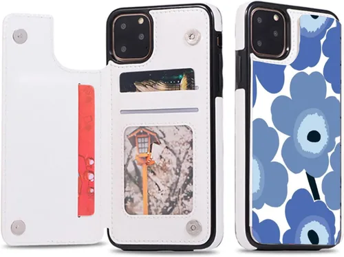 Funda de Cuero Tipo Cartera Kawaii Flip Compatible con Apple iPhone 7 Plus/8 Plus con Soporte de PU Portador de Tarjetas Monedero, Doble Cierre