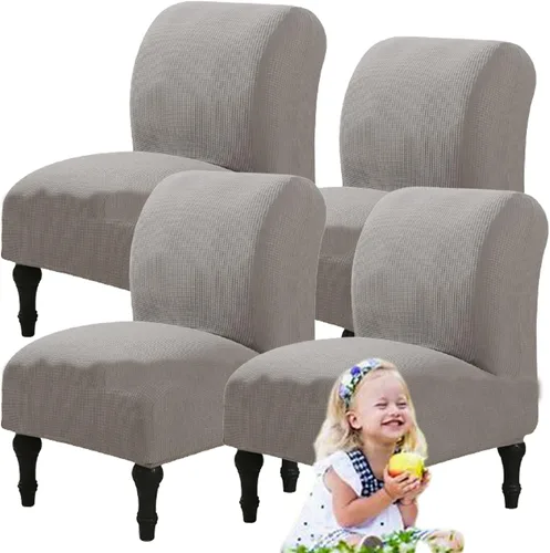 Miniatura 65 de Fundas elásticas para silla sin brazos, extraíbles y lavables, de elastano jacquard sin reposabrazos, protector de muebles para sala de estar, Verde