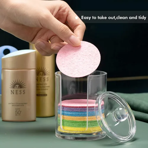Miniatura 4 de Geiserailie 50 esponjas faciales comprimidas, maquillaje facial, esponjas cosméticas naturales de spa para mujeres, máscara exfoliante, eliminación