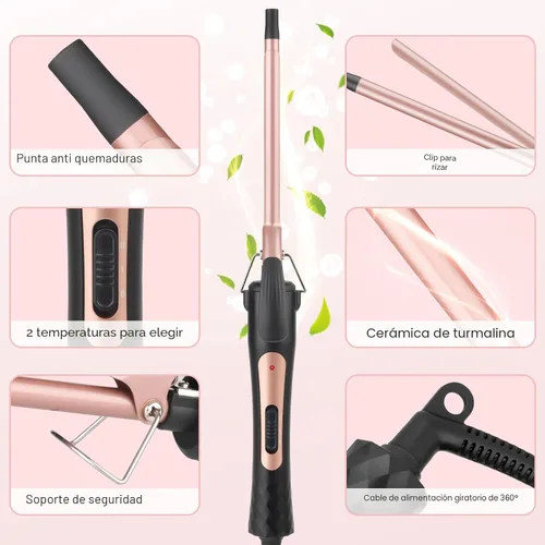Miniatura 4 de Rizador fino, rizador pequeño de 3/8 pulgadas para cabello corto y largo, barril pequeño de cerámica con 2 temperaturas para rizos apretados