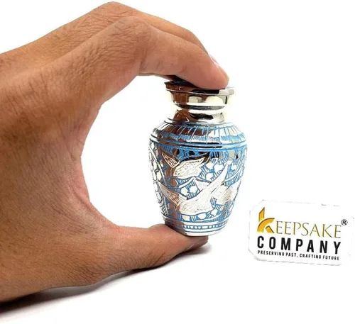 Miniatura 8 de Urnas de bebé para cenizas para niño/niña - Urna azul - Pequeños años para cenizas mujeres - Urnas de cremación para hombres - Urna pequeña - Azul