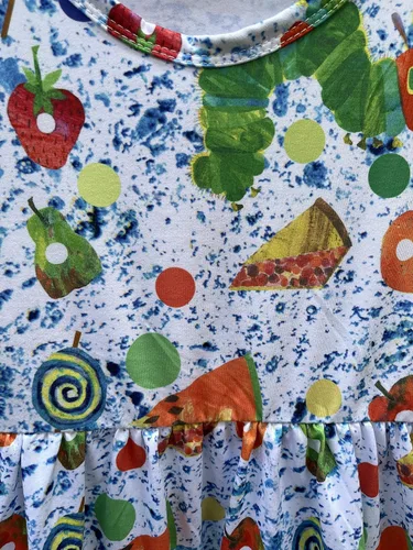 Miniatura 2 de Vestido de manga corta para niñas pequeñas, primavera y verano, The Very Hungry Caterpillar para niña de 1 a 8 años
