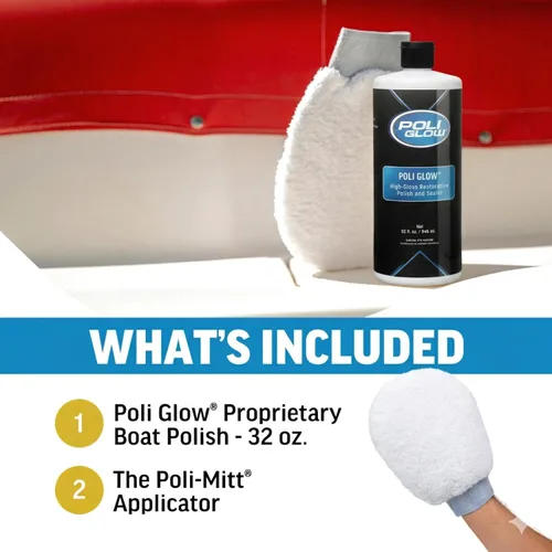 Miniatura 10 de Poli Glow Kit de Pulimento para Barcos y Vehículos Recreativos con Guante Aplicador - Pulimento de Fibra de Vidrio de Alto Brillo de 32 oz