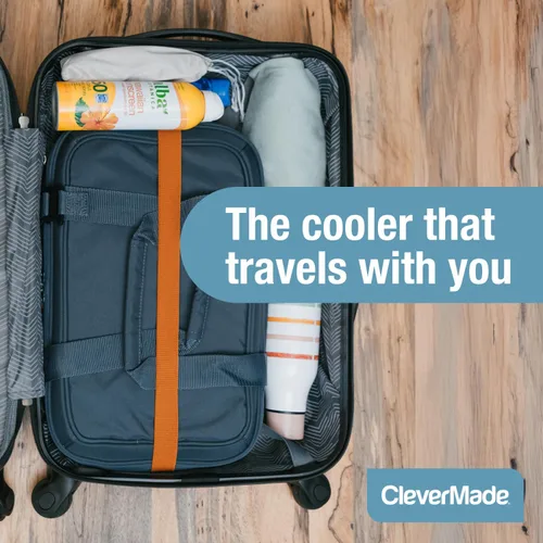 Miniatura 8 de CleverMade Pacifica - Hielera plegable, capacidad para 30 latas / 21 Qt, plegable para playa y viajes, con correa para hombro, abridor de botellas