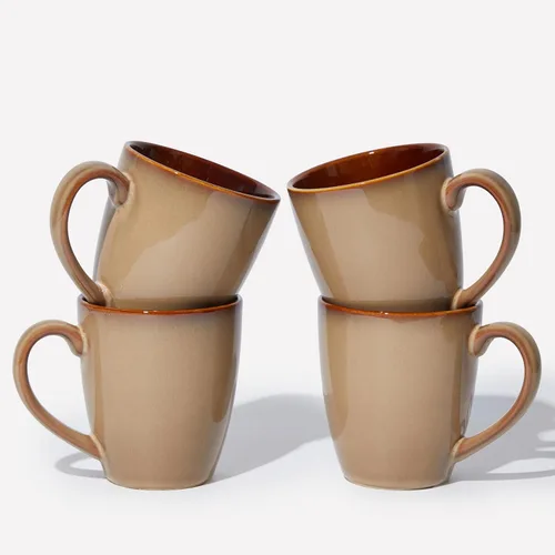 Miniatura 11 de Taza de café Pokini 14 oz, juego de 4 tazas de café de cerámica, taza con esmalte reactivo para café con leche/té/capuchino, juego de tazas grandes