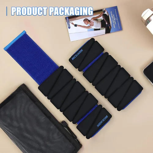 Miniatura 6 de BECOJADDE Pesas de Tobillo para Mujeres Pesas de Muñeca Juego de 2 (1 lb/2 lbs Cada Una) Peso Ajustable para Brazo y Pierna para Mujeres y Hombres