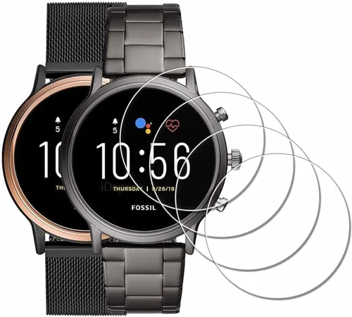 iDaPro Protector de pantalla para Fossil Gen 5 Carlyle/Julianna Watch [4 unidades] Vidrio templado, antiarañazos, sin burbujas, fácil instalación