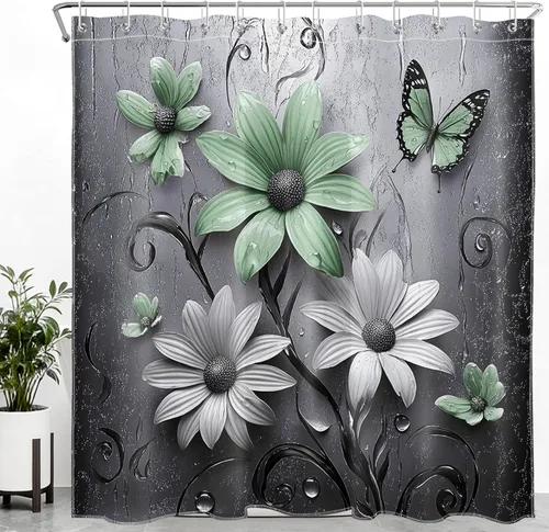 Miniatura 22 de LB Get Naked - Cortina de ducha pequeña de 48 x 68 pulgadas, forro de cortina de ducha de tamaño medio azul y rosa, cortinas de ducha estrechas