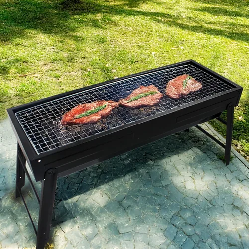 Miniatura 5 de Parrilla portátil de acero inoxidable, parrilla de carbón para el hogar y parrilla plegable al aire libre, perfecta para viajes, cocina al aire