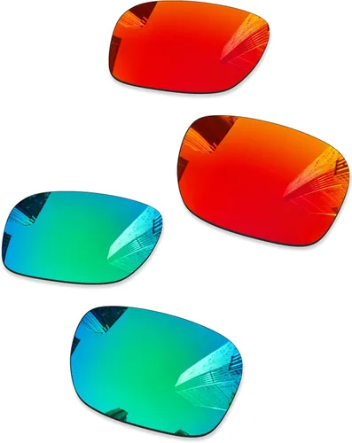 Lentes de repuesto para gafas de sol Oakley Holbrook XXL OO9487/Holbrook XXL Asian Fit 2.402 in Rojo fuego + verde